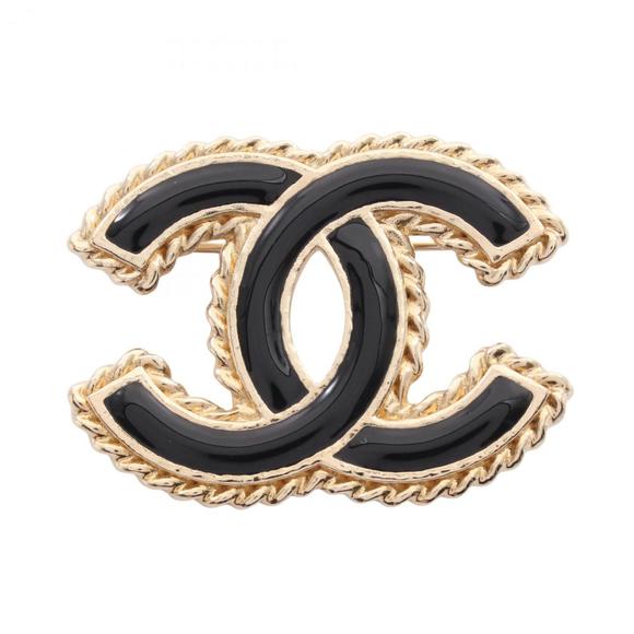 CHANEL Black Logo Brooch - Picture 1 of 5